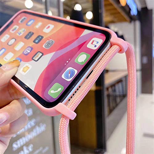 Colar transversal com alça e cordão capa para telefone para iPhone 14 Plus 13 12 Mini 11 Pro XS Max