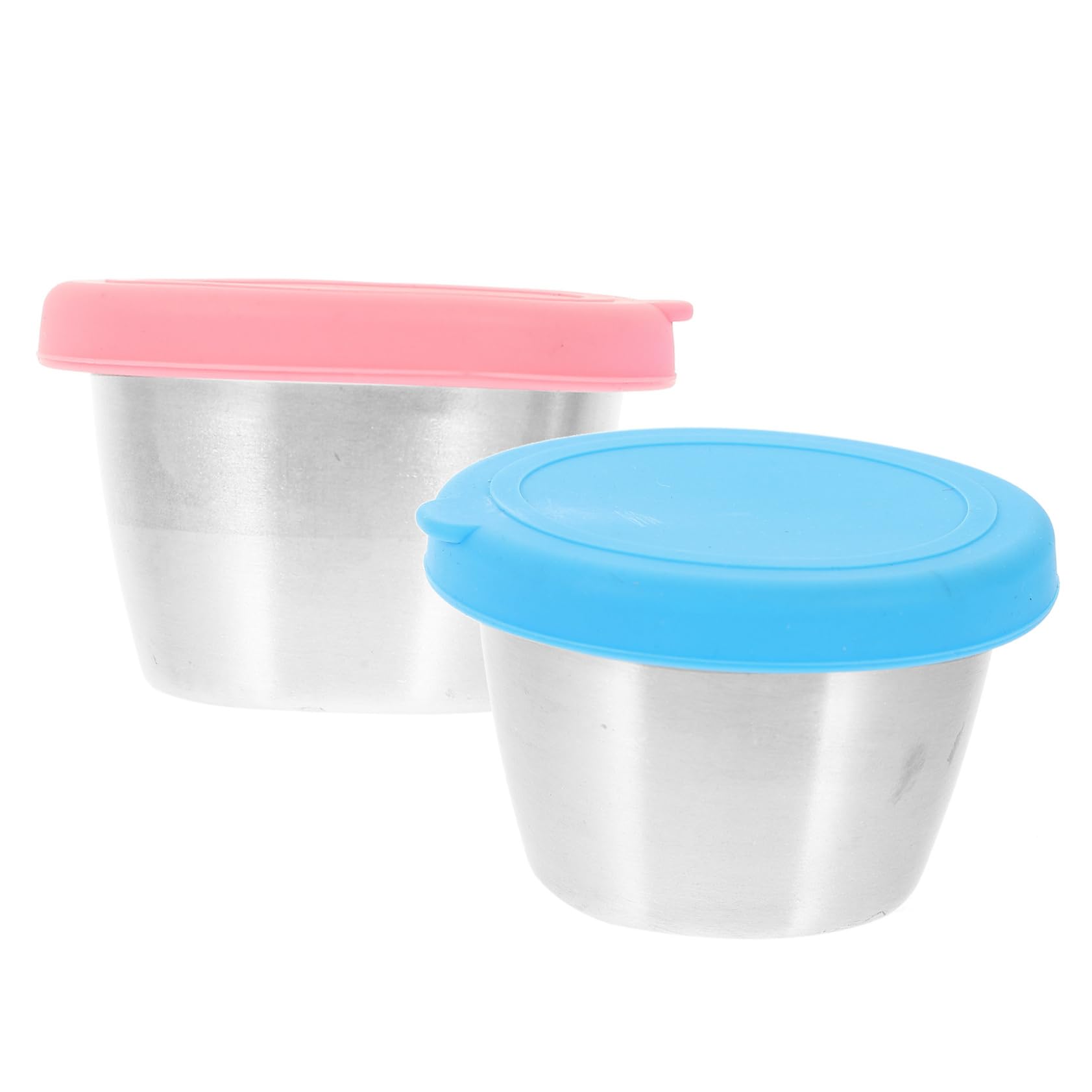 Garneck 2pcs 304 Stainless Steel Travel Condiments Dip Containers for Lunches Condiment Container Ketchup Dish