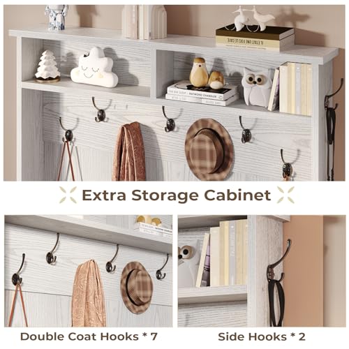 image for Itaar Hall Tree with Bench and Shoe Storage, 5-in-1 Entryway Bench wit