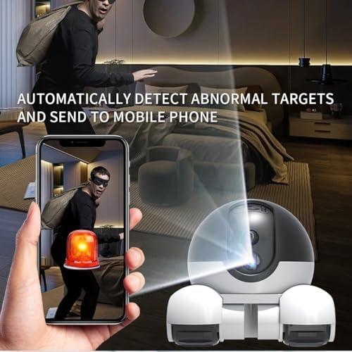 Wireless Pet Camera with 1080P Night Vision, Two-Way Talk & Remote App Control - Movable Security Robot for Cats and Dogs (White)