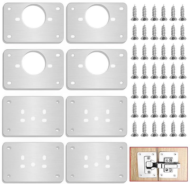 Hinge Repair Plate with Mounting Screws for Furniture Stainless Steel (SS202g), Easy Installation for Kitchen Cupboard Door Pcs (4) (B0CNZVRTM2) Amazon Price History, Amazon Price Tracker