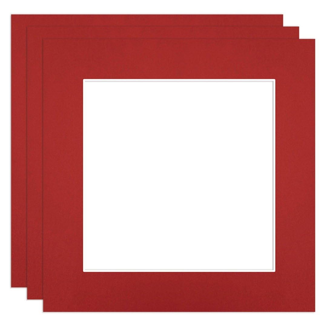 Procut Global 5x5" Crimson Picture Mounts - Fits 3.5x3.5" Photo Size