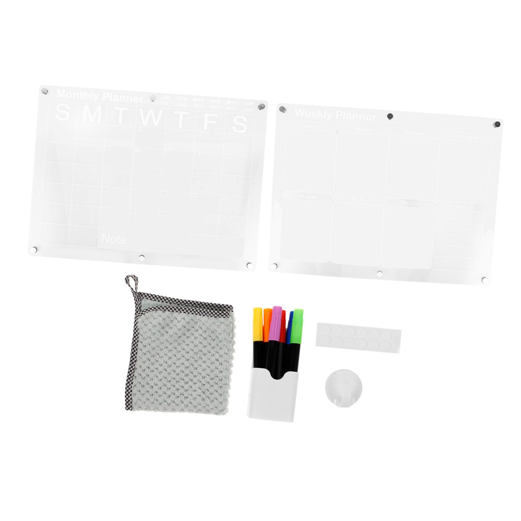 MAGICLULU Calendario Magnético Para Nevera Pizarra white Acrílica Calendario Mensual Para Nevera Para Planificar Tareas Cocina o Oficina