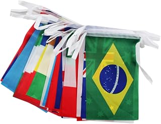 Happyyami 1set Flag Banners Burlap Banner Accessories National Flag Countries Pattern Carnival Countries Outdoor Decor