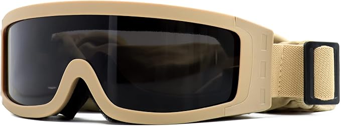 SPOSUNE Airsoft Goggles Anti Fog Army Tactical Goggles with 3 Interchangeable Lens UV400 Protection Airsoft Desert Goggles