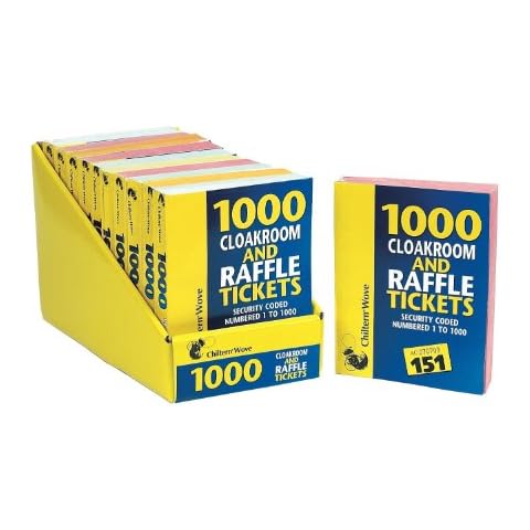 Chiltern Wove 5 x Cloakroom and Raffle Tickets 1-1000 Cover