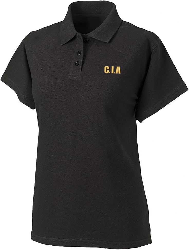 Womens Polos Shirts Short Sleeve CIA Central Intelligence Agency Embroidery Polo Shirts