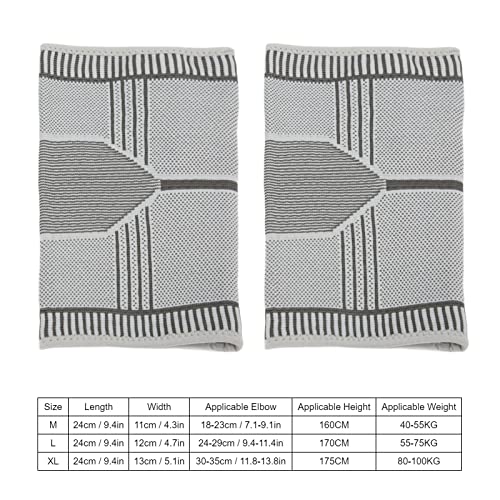 OUKENS 1 Pair Graphene Elbow Pads Elbow Joints Warmer Sleeves Bandage Elasticated Shield Protector for Outdoor Sports Lattice Heating(XL)