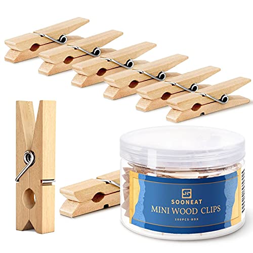Clothes-Pins-Mini-Clothespins-Mini-Clothes-Pins-for-Photo-100-Pack-Wooden-Small-Clothes-Pin-with-Storage-Box-Tiny-Decorative-Clothespin-for-Little-Baby-Shower-Photos-Clips-Pictures-Crafts-Display