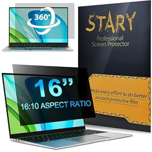 STARY 360 °Sichtschutzfolie Laptop 16"16:10, Abnehmbarer 16"Blickschutzfolie