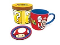 Pyramid International Super Mario Gift Set with Mug and Coaster in Reusable Gift Tin - Official Merchandise