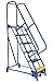 Vestil LAD-PW-32-6-P Portable Warehouse Ladder Perforated 30-1/4" x 14" 6 Step, Blue