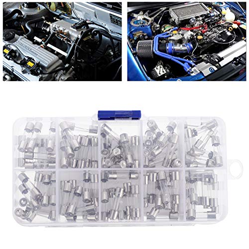 VILLCASE 100Pcs Tubo de Cartucho de Vidro FusÃ­vel Kit de FusÃ£o RÃ¡pida Kit de ColeÃ§Ã£o de FusÃ­ve