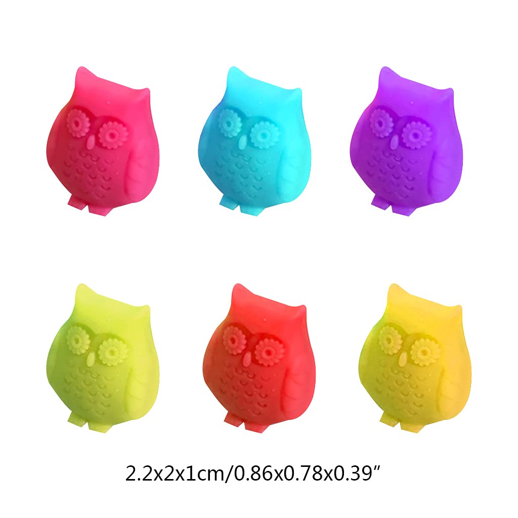 Red Wine Glass Markers Set of 6 Cute Owl Silicone Drink Glass Charms Tags Labels wine glass markers charms men