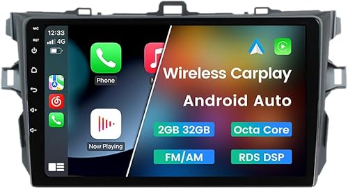 Estéreo de coche Android 11 doble Din para Toyota Corolla 2009 2010 2011 2012, radio de coche de 9 pulgadas integrado Carplay Android navegación GPS