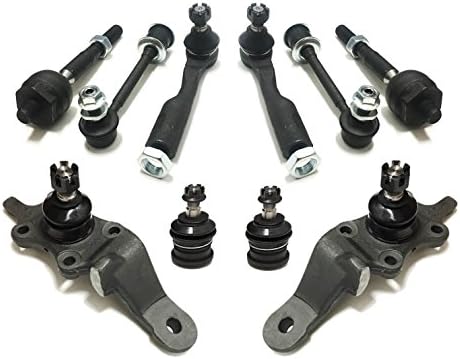 10 Pieces Kit Front Inner Outer Tie Rod Ends Upper & Lower Ball Joint Stabilizer Sway Bar Links Suspension Passenger Driver Side