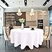 HIGHFLY Linen Round Tablecloth 47 inch Waterproof and Stain Resistant White Table Cloth for Home Party Coffee bar