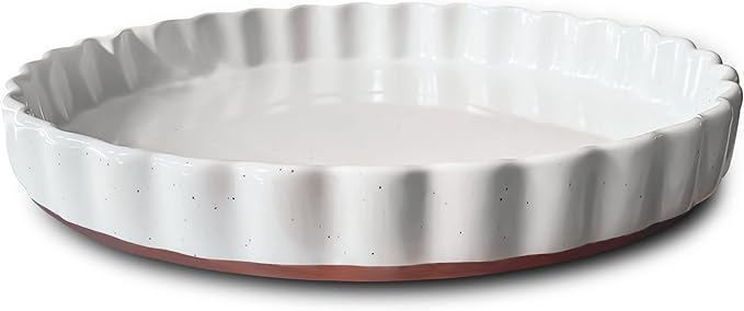 Mora Ceramic Tart Pan, 9.5 Inch Large Porcelain Baking Dish