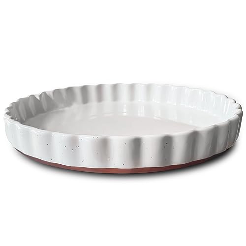 Mora Ceramic Tart Pan, 9.5 Inch Large Porcelain Baking Dish