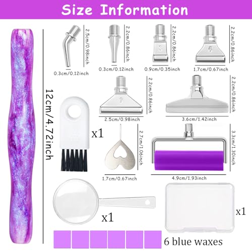 Image of Praise V Do Diamond Painting Art Drill Pen Kit with Screw Stainless Steel Rose Metal Tip Nibs Placers Roller Tool Accessories, Ergonomic Diamond Art Pen for 5D Diamond Paint Bead Dot Purple