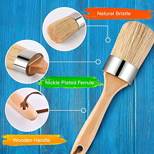 Wlot Chalk And Wax Paint Brush Round Wax Brushes For Waxing Furniture thumb #1