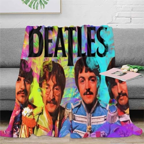 CHEWYZ Couverture Polaire en Flanelle Style Beatles avec Impression 3D,Couverture pour canapé,Douce,Moelleuse,épaisse,réversible,en Microfibre (200x230cm) - Les Beatles, Paul McCartney, John Lennon, RIngo Starr, George Harrison CHEWYZ Couverture Polaire en Flanelle Style Beatles avec Impression 3D,Couverture pour canapé,Douce,Moelleuse,épaisse,réversible,en Microfibre (200x230cm) – Image 4