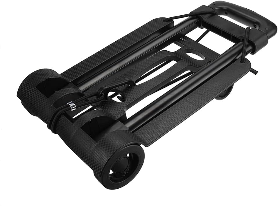 Heavy Duty Folding Foldable Hand Sack Trolley Folding Truck Travel Luggage Cart Portable Home Use (Color : Black, Size : 450 x 310) (Black 450x310)