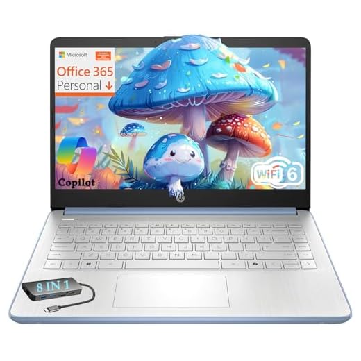 HP Essential Laptop Computer for Student Daily Study, Microsoft Office 365, Intel N150, 4GB RAM, 128GB Storage, Long Battery Life & Fast Charging, Windows 11 Home, Type-C Hub, Sky Blue