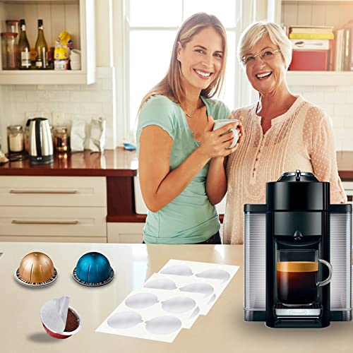Aluminum Foil Lids,100 Pcs Aluminum Lids Seals Foil Lids Compatible With Nespresso Capsules Vertuoline Coffee Pods Nespresso Vertuo Refillable Pods Vertuoline Capsules Vertuo Pods #TOP5