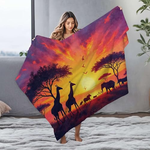 Couverture bébé douce contre le froid motif animaux savane - 2
