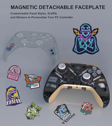 Image of BLESSOURCE PC Controller,Bluetooth Controller with Hall Triggers,Hall Joysticks,RGB Light,for PC /Switch /iOS /Android 1000mAh with Charging Dock.