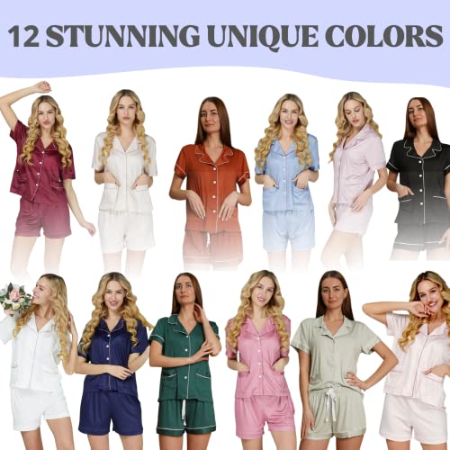 Personalized Pajama Set for Women - Bridesmaid Pajamas for Wedding, Bridal Shower Gifts and Bridesmaid Proposal - Customized Women's PJs Multicolors4