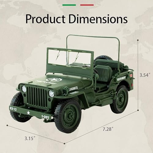 STARBLINK 1/18 Classic Military Diecast JE-EP Armored Vehicles - Retro Army Utility Car Model for Collectors - Image 4