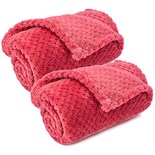 Image of Cranberry Pet Blanket - Warm, Soft, Fuzzy Throws for Dogs & Cats, Plush Fleece for Bed, Couch, Sofa, Travel (S /24 inch x 32 inch)