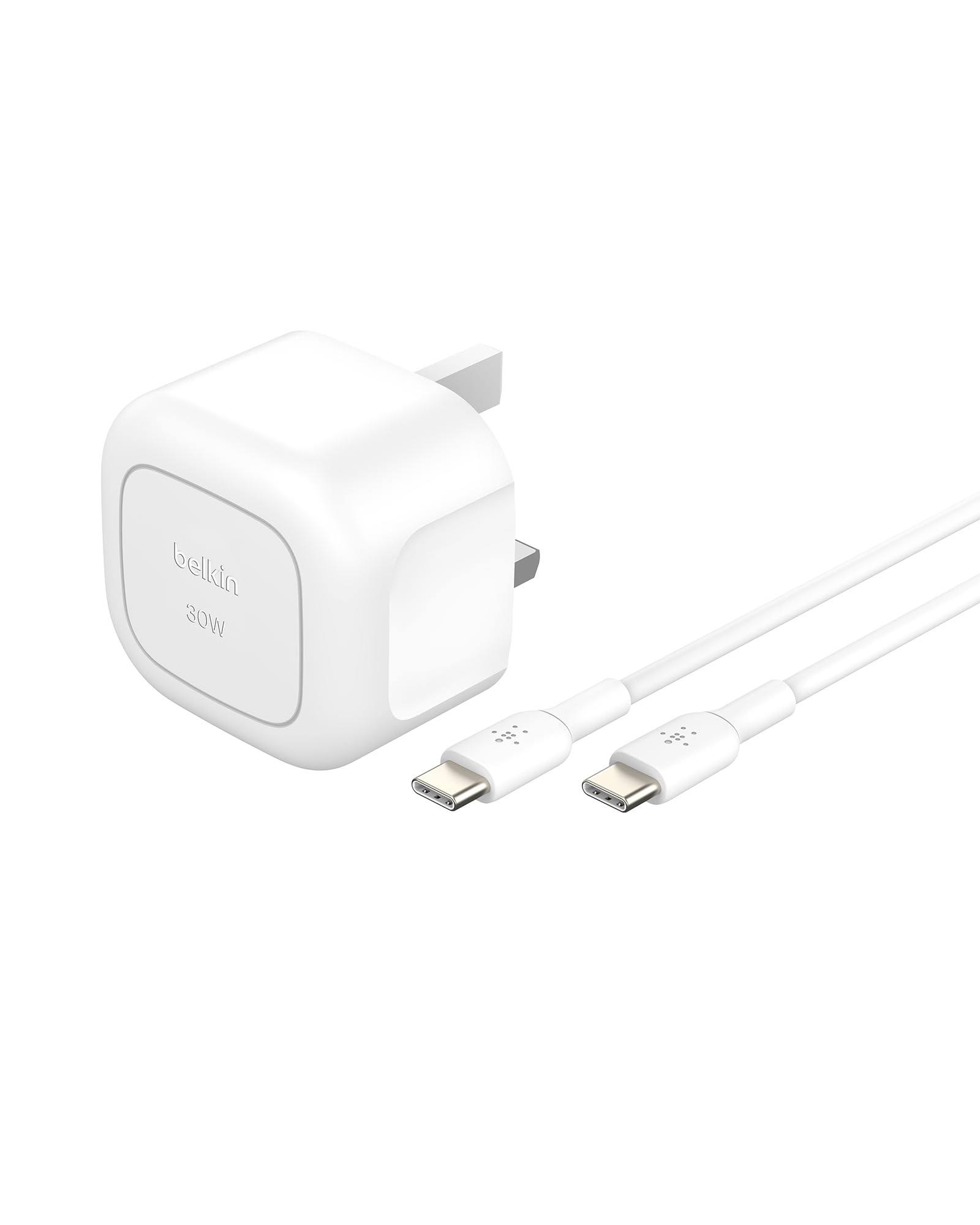 Belkin 30W Usb-C Mains Charger, Folding Pins + Usb C Cable