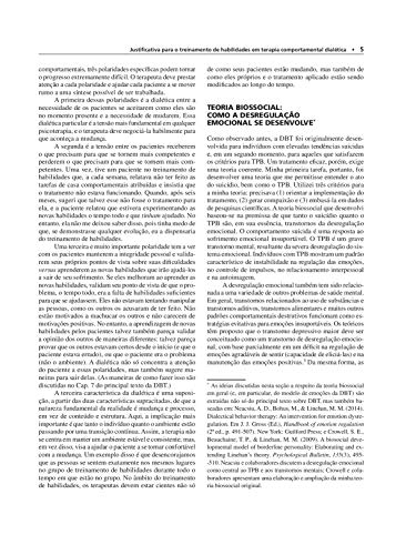 Treinamento de Habilidades em DBT: Manual de Terapia Comportamental Dialética para o Terapeuta