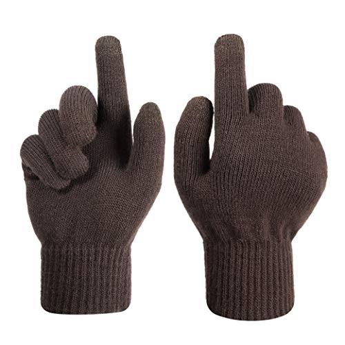 Winter Knit Gloves for Mens and Womens,for Cold Weather,2 Fingers Touch Screen