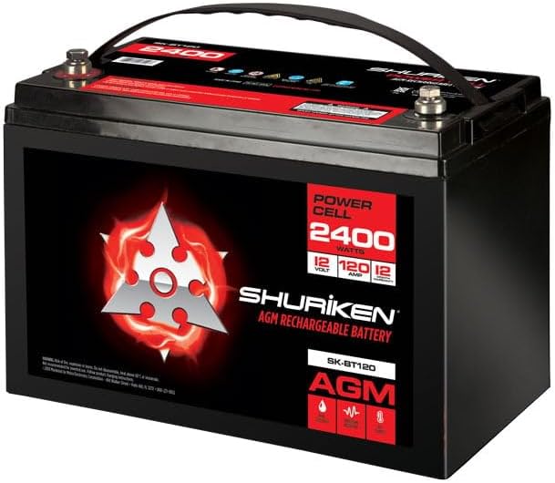 Shuriken SK-BT120 12-Volt High Performance AGM Power Cell Battery for Systems Up To 2400-Watts