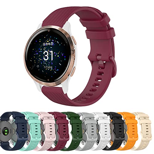 Correa de silicona de 18mm para Garmin Venu 2S y Vivoactive 4S en color gris ágata 2