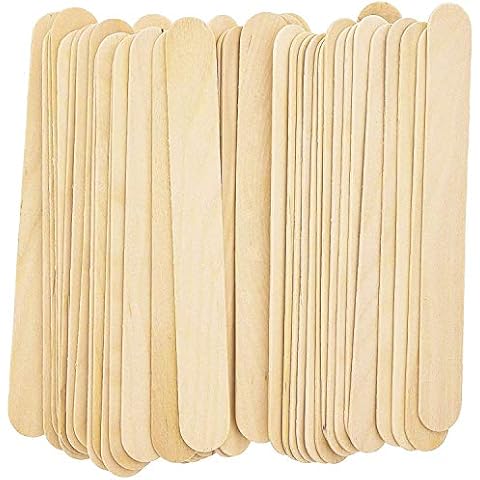 OMWAH 100 Large Wax Waxing Wood Body Hair Removal Sticks Applicator Spatula 6" Cover