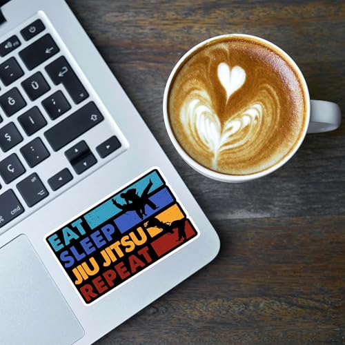 Image of Jiu Jitsu Sticker 8 Pcs (Large Size) Vinyl Stickers Laptop Waterproof Decal for Car Bumper Water Bottle Notebook Luggage Window Birthday Decorations - Size 4 Inches