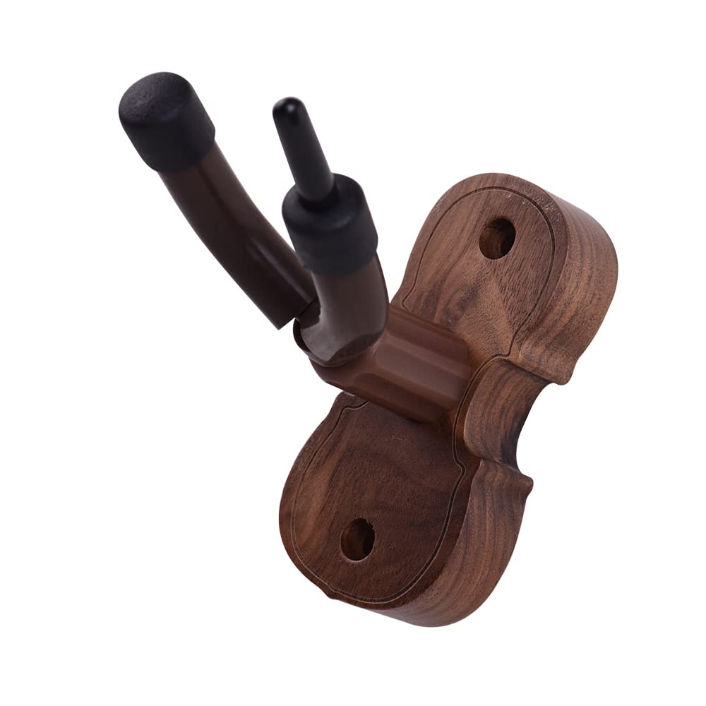 Wall Mount Violin Viola Stand with Bow Holder Wood Base Rubber Cushion for Violin Fiddle Display