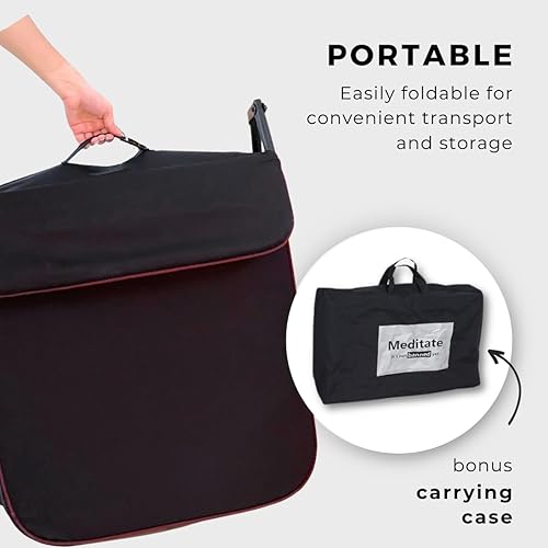 Miniatura 9 de Friends of Meditation Silla de meditación extra grande  Silla de piso con soporte de respaldo  Sillas de yoga para adultos  Silla plegable portátil