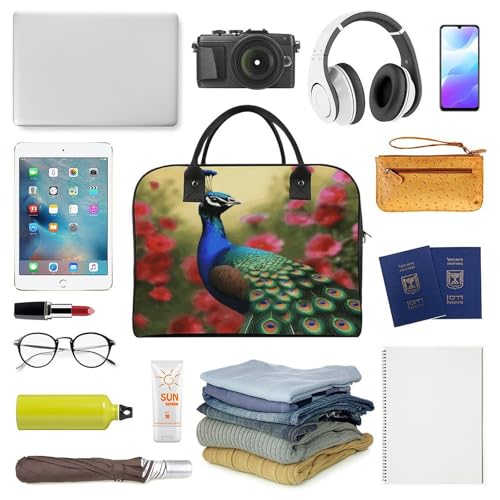 Maletín liviano para laptop Peacock Flowers unisex miniatura 5
