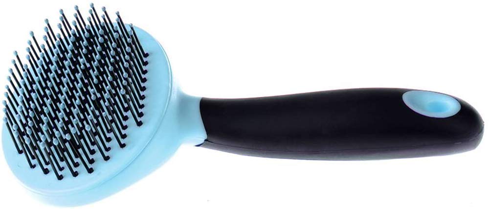 YHW Kit de Tijeras de Aseo, Cepillo de Aseo para Mascotas, Cepillo de Silicona para Perros y Gatos, Masaje para el Pelo Corto o Largo