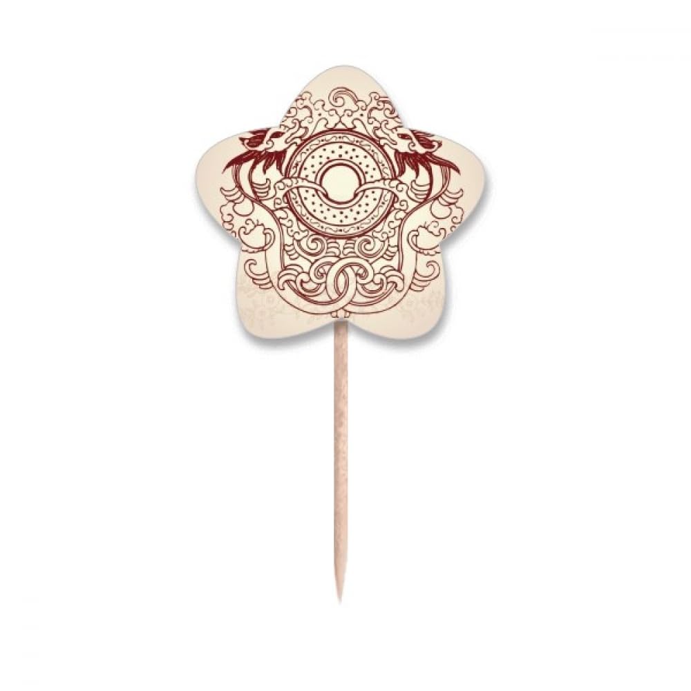 Cure-dents dragon chinois pour cupcakes lot de 2 pics deco gâteau