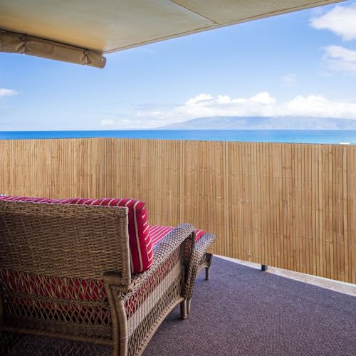 UrFence Balkon Sichtschutz Bambus 100x300 cm - 100% Natur Holz Zaun Bambusstäbe Wetterfest - Bambuszaun Sichtschutzmatte für Balkon Terrasse Gartenzaun - Pergola Windschutz Garten Sichtschutzwand