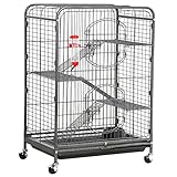 costoffs 4-Tier Large Ferret Cage Rat Cage Small Animals Hutch w/Rolling Stand & Pet Bowl & Water Bottle for Chinchilla Rabbit Squirrels
