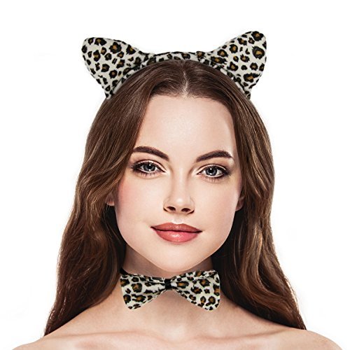 Lux Accessories Halloween Leopard Ear, Bow Tail Accessories Cosplay Party Costume Set (3pcs) Lux Accessories Halloween Leopard Ear, Bow Tail Accessories Cosplay Party Costume Set (3pcs)