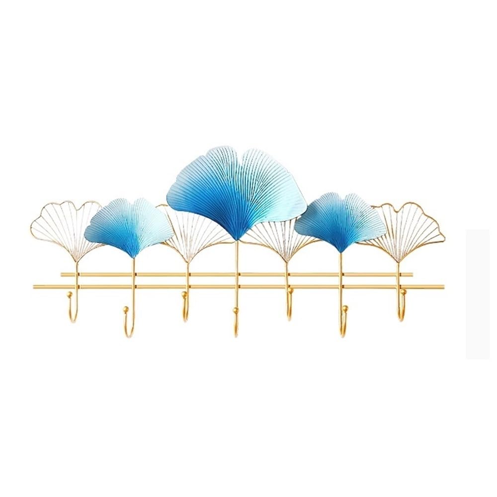 YQINQIN83B Coat Hangers Creative Wall-Mounted Coat Rack Metal Entryway Clothes Hooks No-Hole Hangers for Bedroom(Blue,Medium)